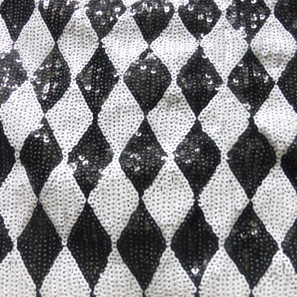 BEBE black and white diamond print sequins party mini skirt - Picture 2 of 6